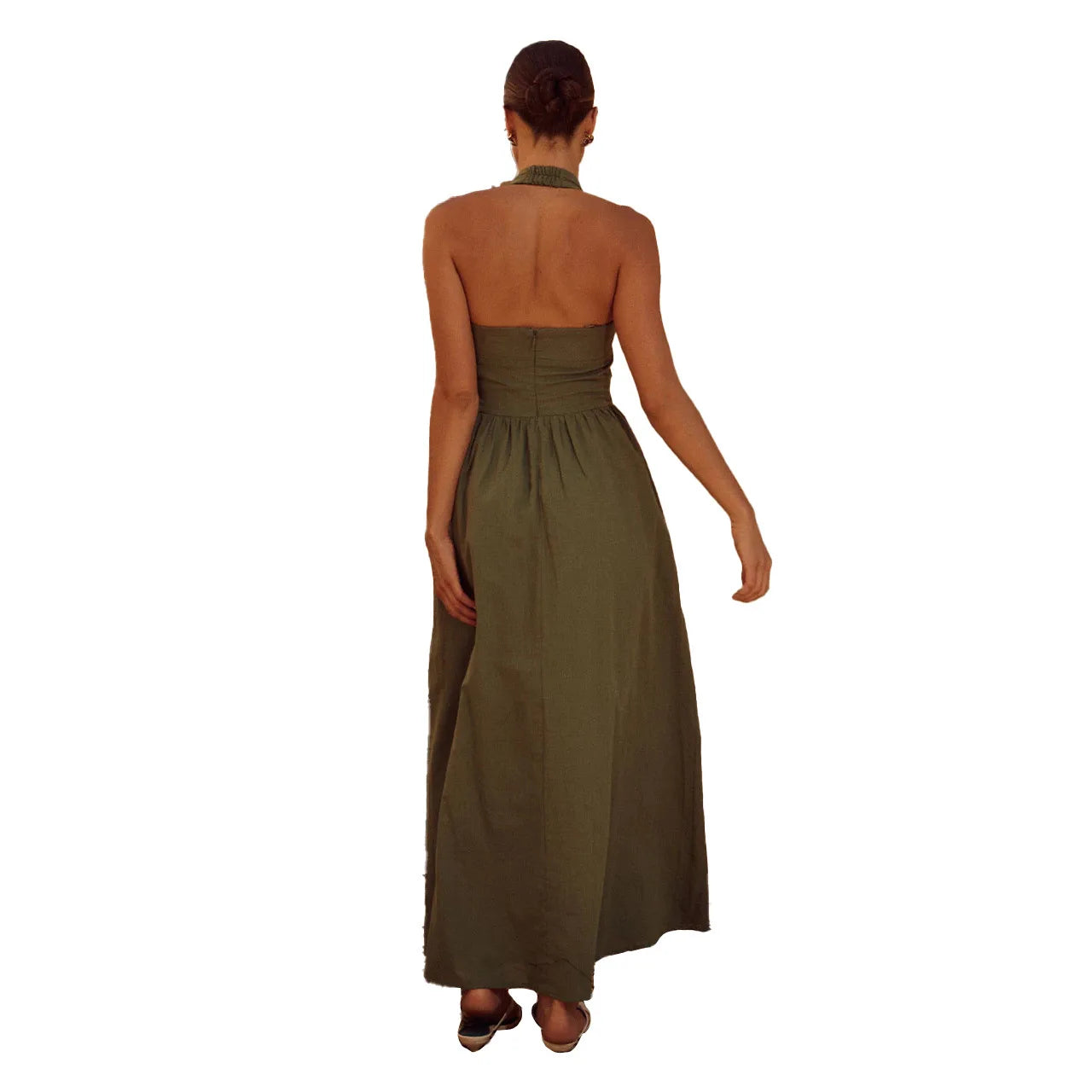 Stylish Backless Halter Neck Summer Maxi Dress for Women - Image 29