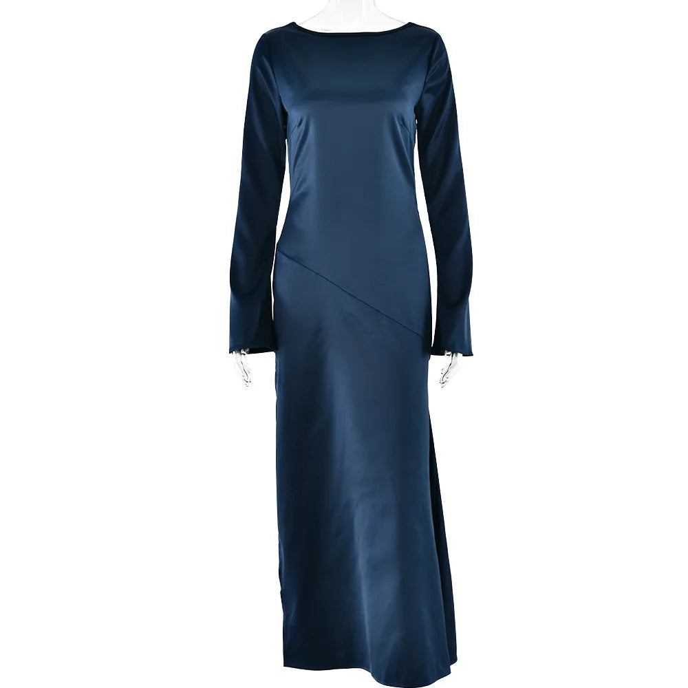 Elegant Satin Christmas Evening Dress for Women - Image 11