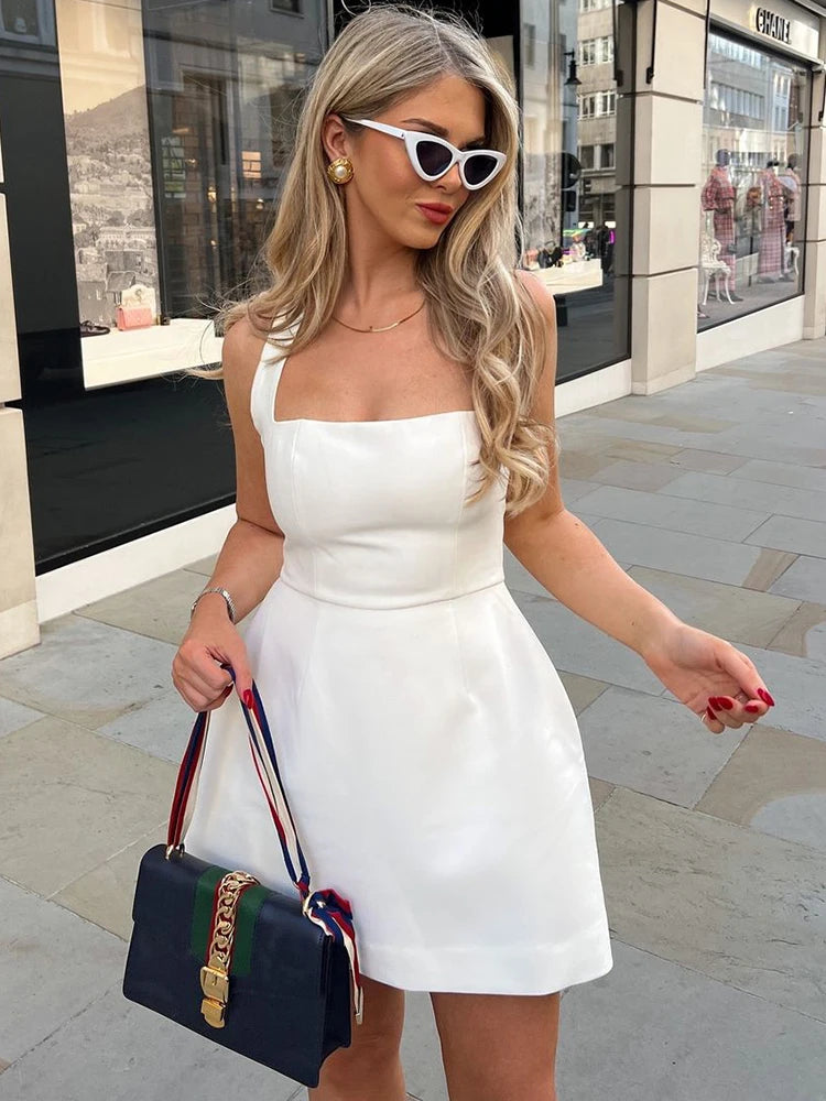 Elegant One-Shoulder Backless Summer Mini Party Dress - Image 3