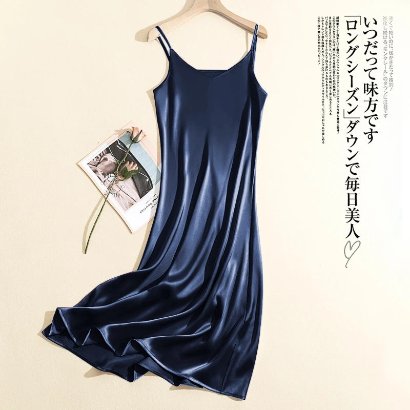Elegant Adjustable Satin Maxi Dresses for Summer Parties - Image 7