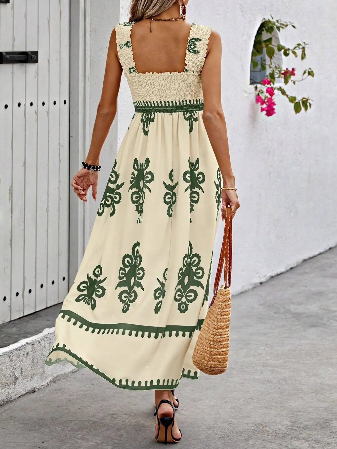 Elegant Women's Halter Beach Sundress with Stylish Print - Image 56