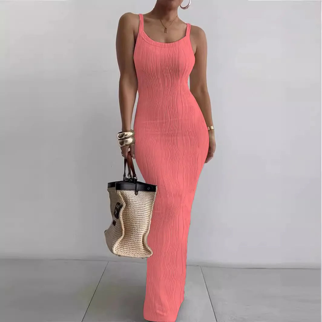 Summer Women's Casual Stripe V Neck Dress - Image 23