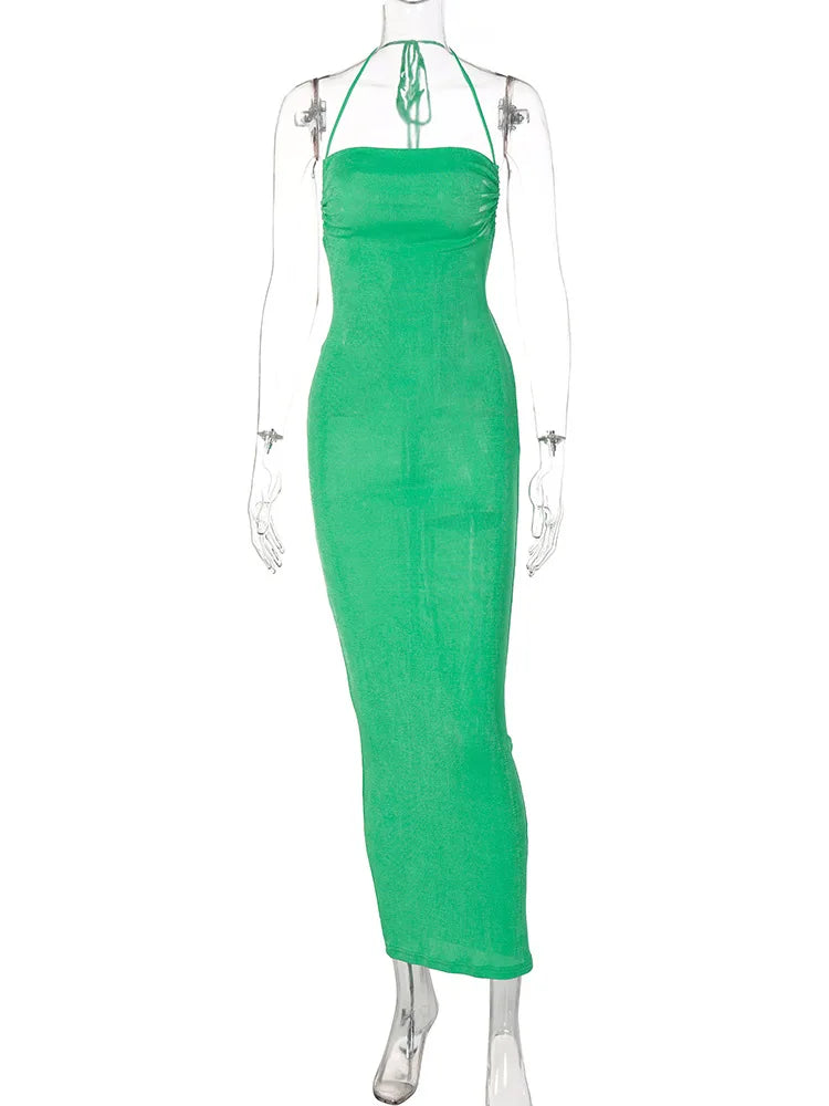Backless Sleeveless Maxi Dress with Long Shoulder Straps - Image 16