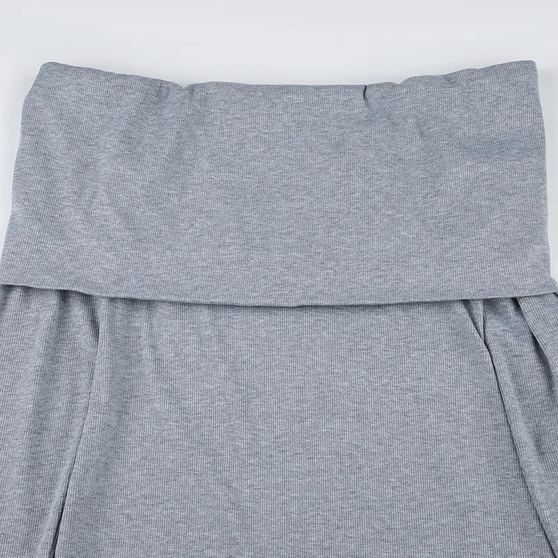 Women's One Shoulder High Waist Pleated A-Line Dress - Image 12