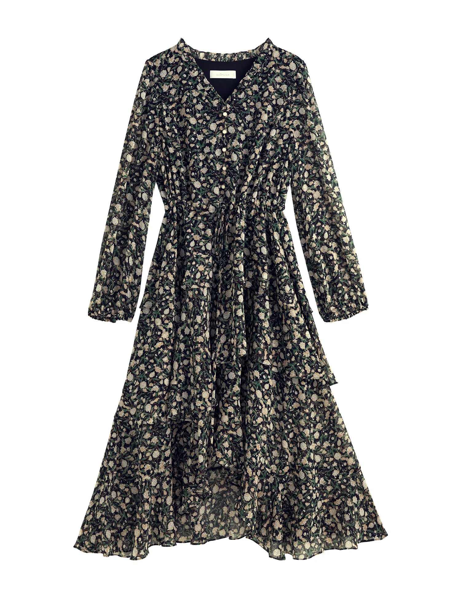 Elegant Retro Floral Autumn Dress for Women - Image 2