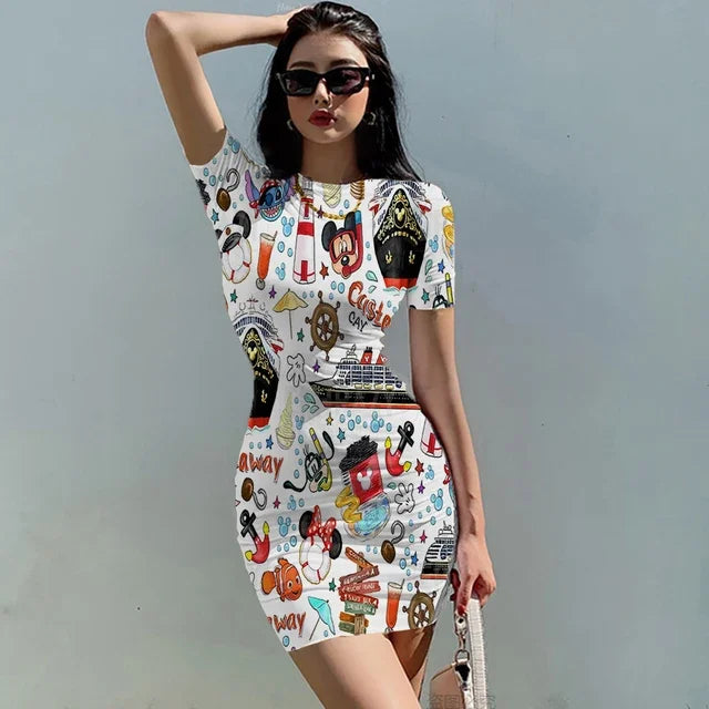 Mickey & Friends Women's Short Sleeve Cruise Dress - Image 7
