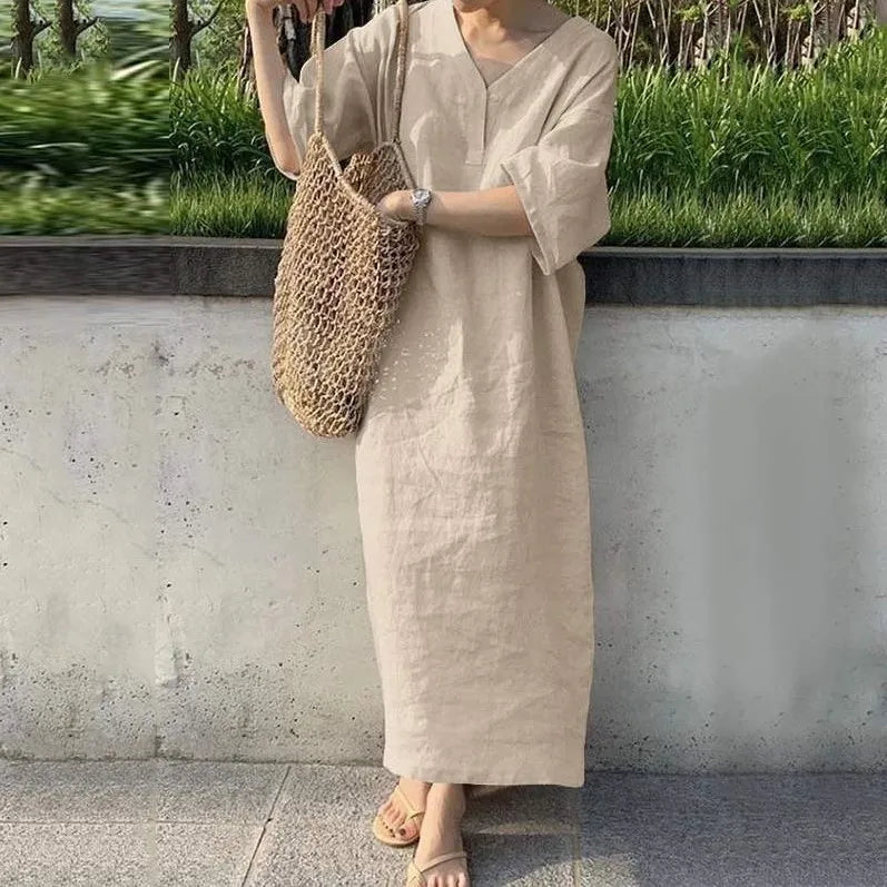 Elegant Short Sleeve V-Neck Casual Summer Dress for Women - Image 15