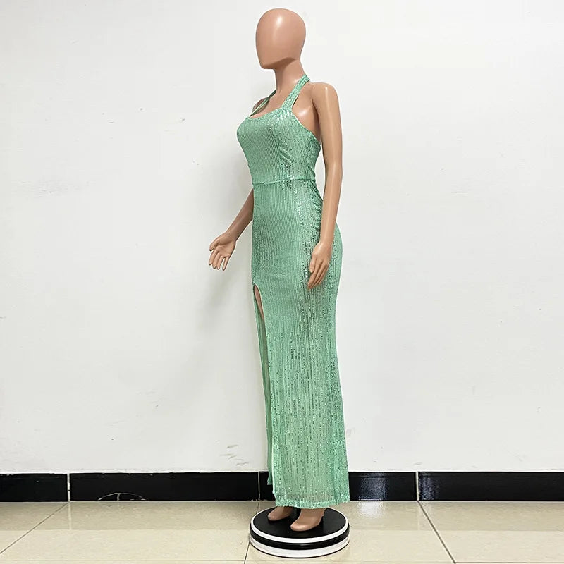 Elegant Criss-Cross Long Sleeve Evening Dress for Women - Image 107