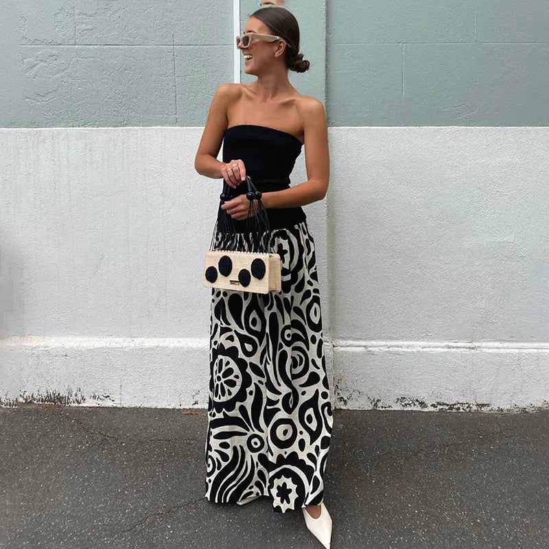 Stylish Off-Shoulder Patchwork Maxi Dress for Summer - Image 4