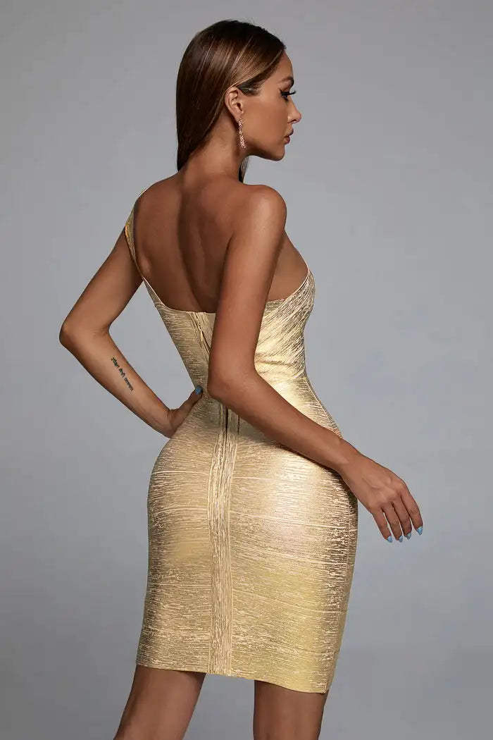 Elegant One Shoulder Bandage Dress for Summer Parties - Image 5