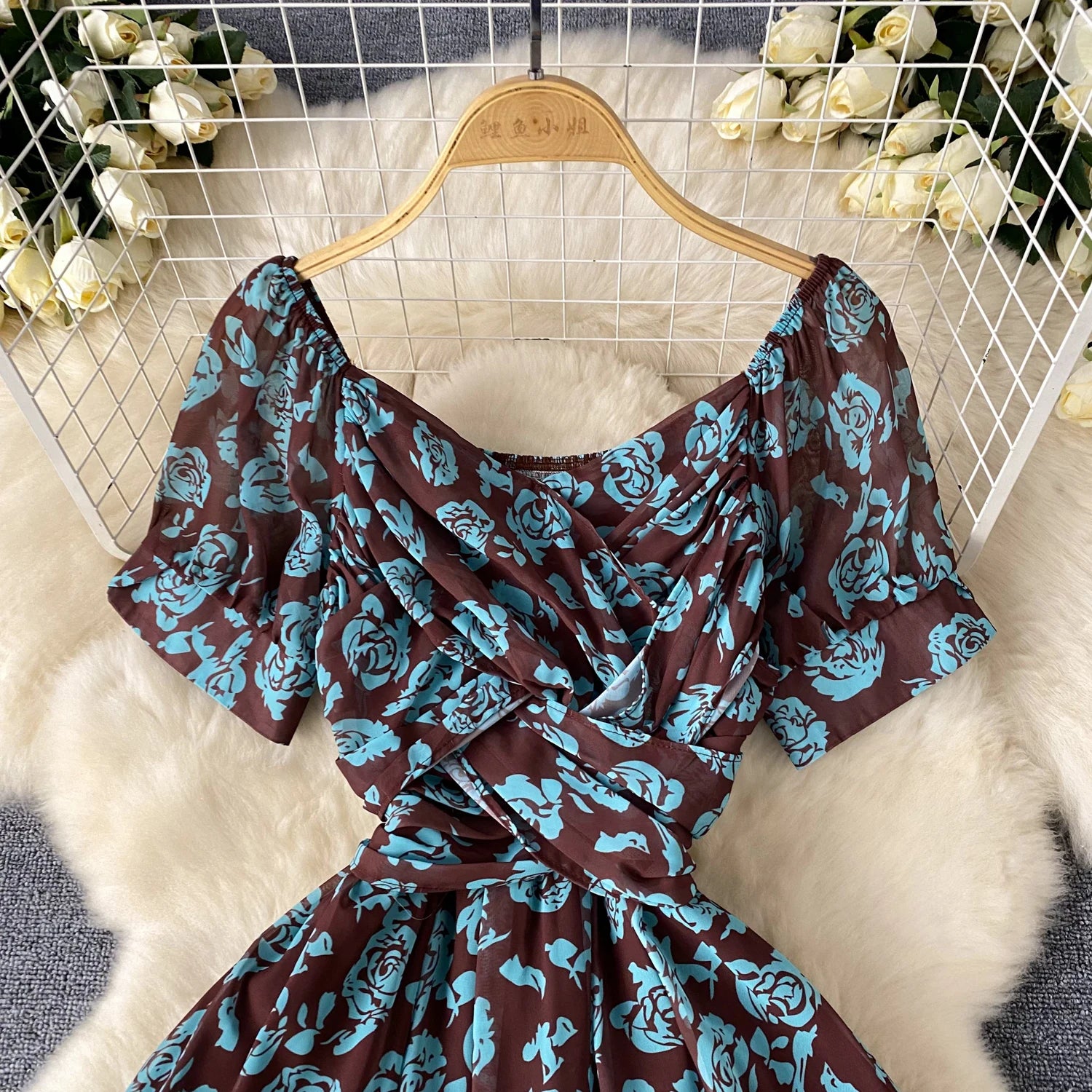 Floral V-neck Summer Beach Dress for Women - Image 9