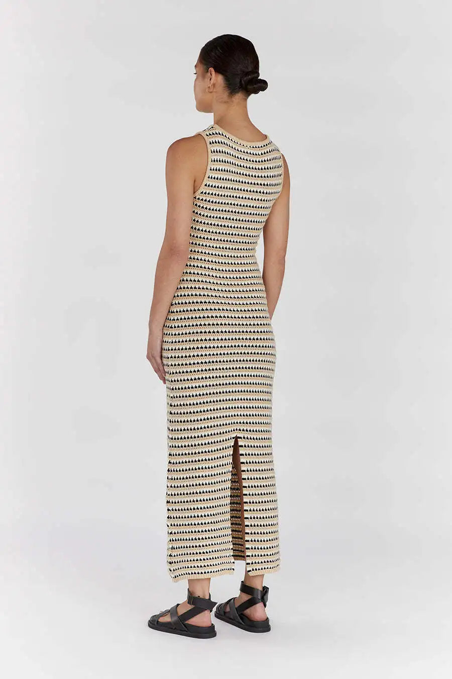 Elegant Striped See-Through Maxi Dress for Summer Beach - Image 14