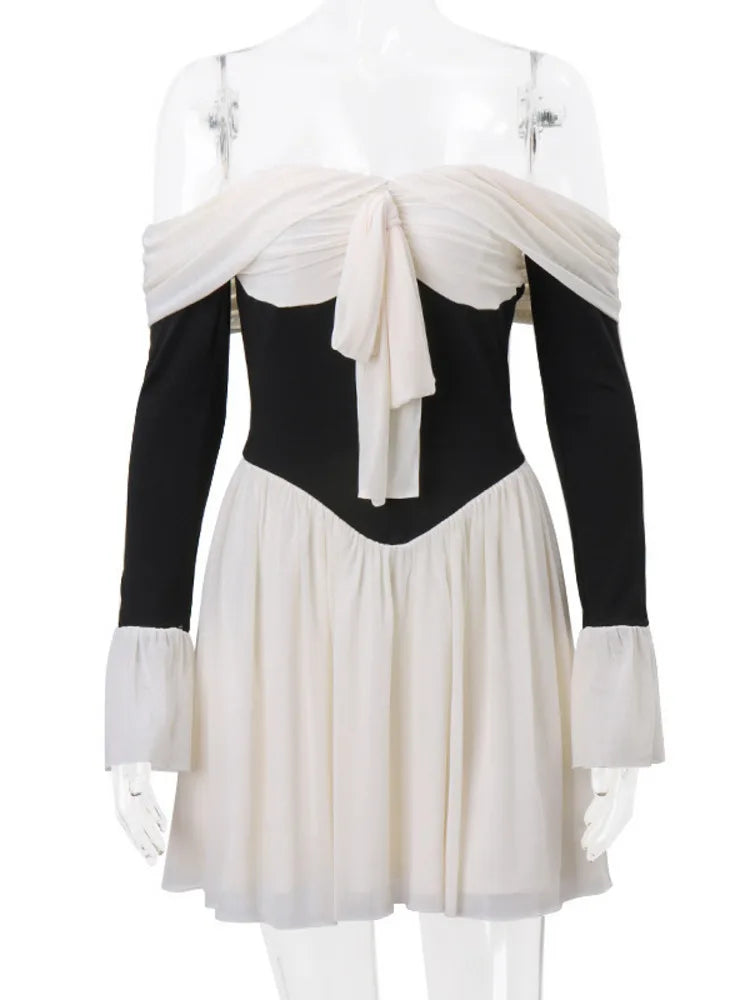 Elegant Off-Shoulder Backless Mini Dress for Parties - Image 7