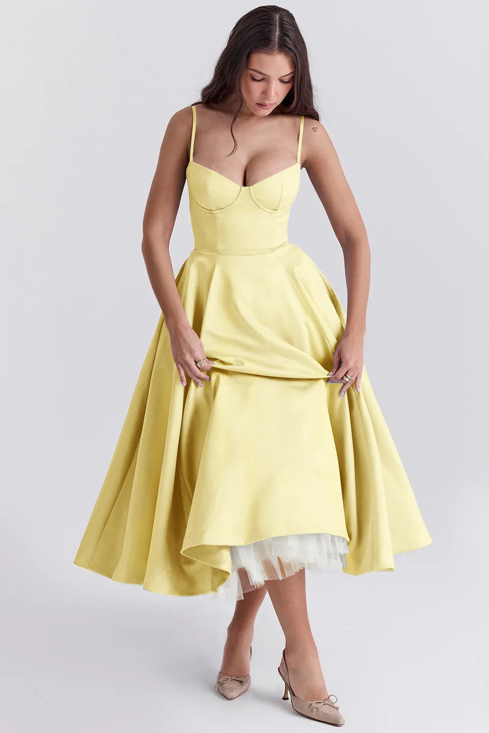 Elegant Floral Spaghetti Strap Backless Party Dress - Image 107