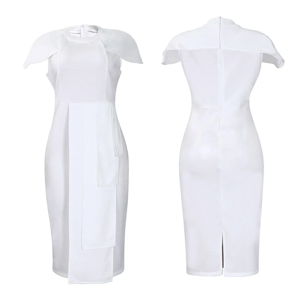 Elegant Solid Sheath Dress for Professional Women - Image 75