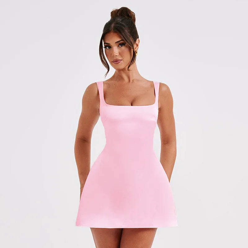 Elegant Sleeveless Big Backless Splice Dress for Women - Image 2