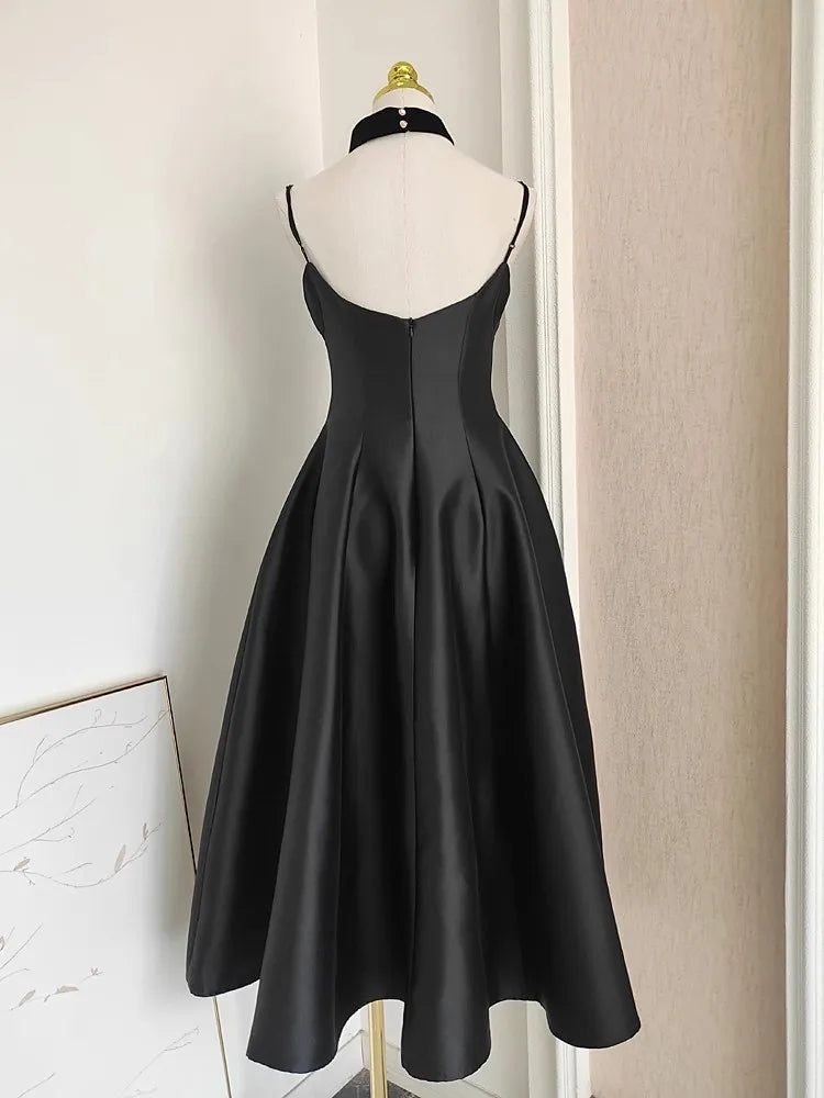 Elegant Backless A-Line Midi Dress for Summer Events - Image 6