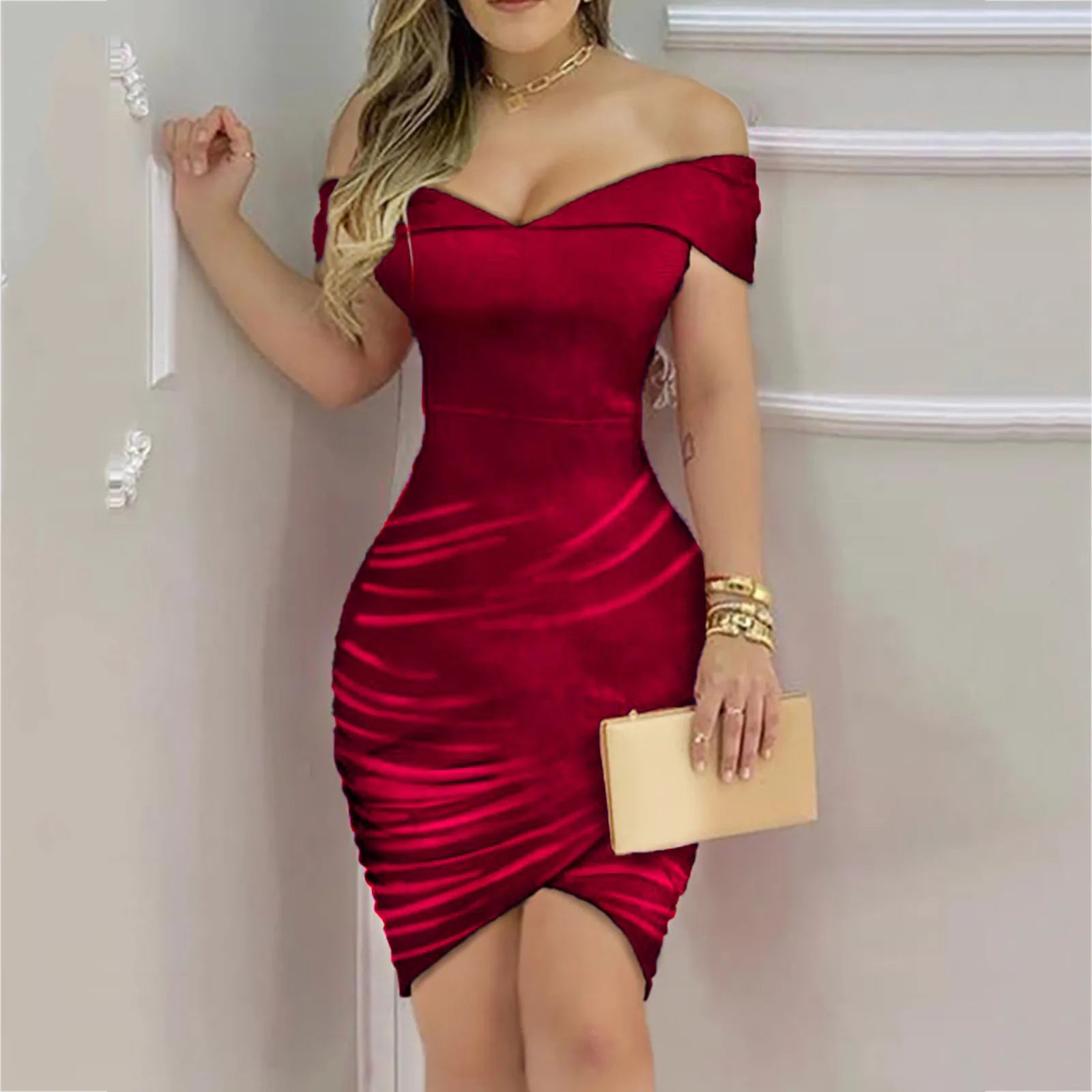 Sexy Off-Shoulder Bodycon Mini Dress for Summer Events - Image 8