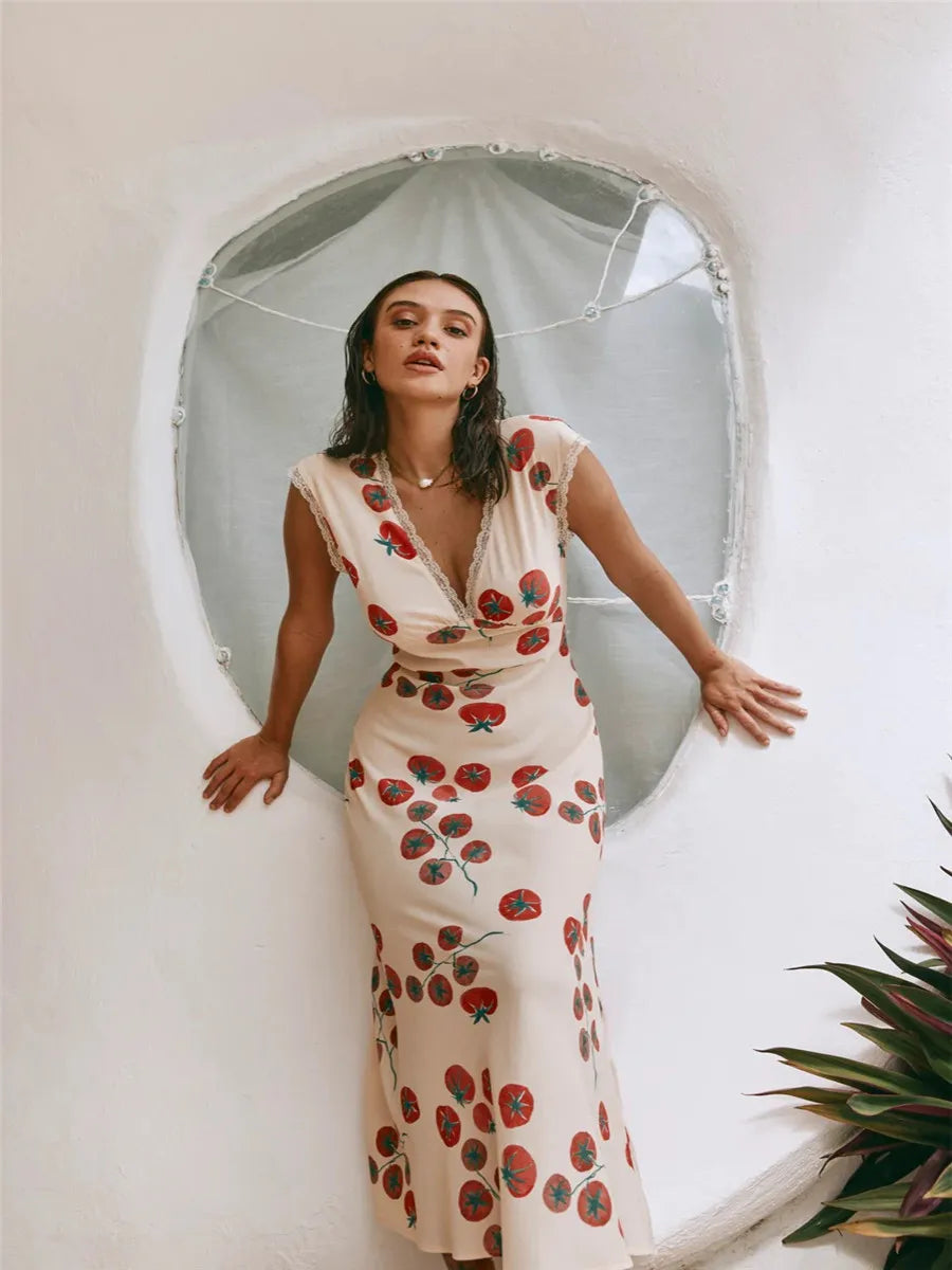 Floral Print Backless Summer Dress for Elegant Occasions