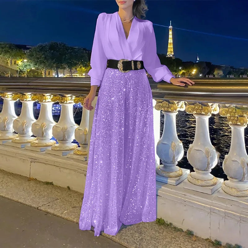Elegant Loose V Neck Maxi Dress for Women - Image 18