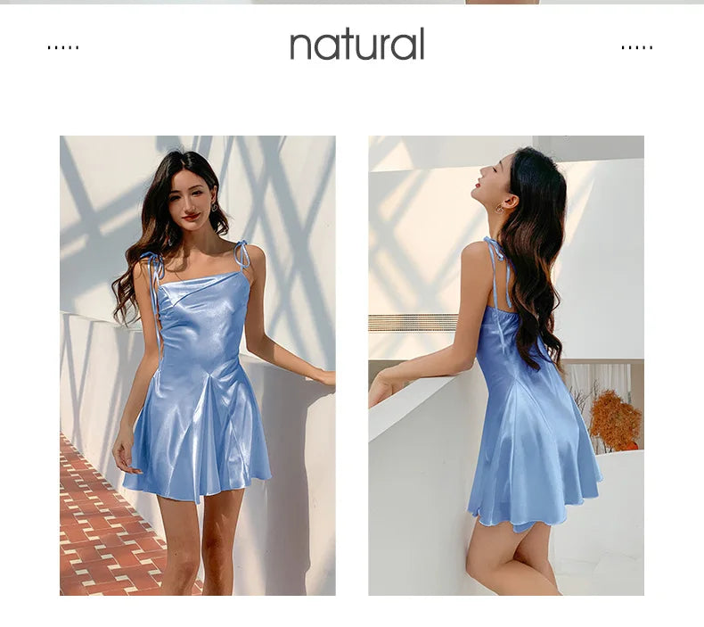 Sleeveless Satin Swing Dress for Women - Summer Style - Image 10