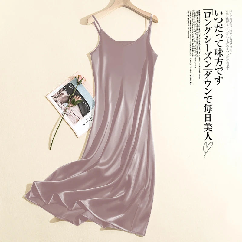 Elegant Adjustable Satin Maxi Dresses for Summer Parties - Image 20