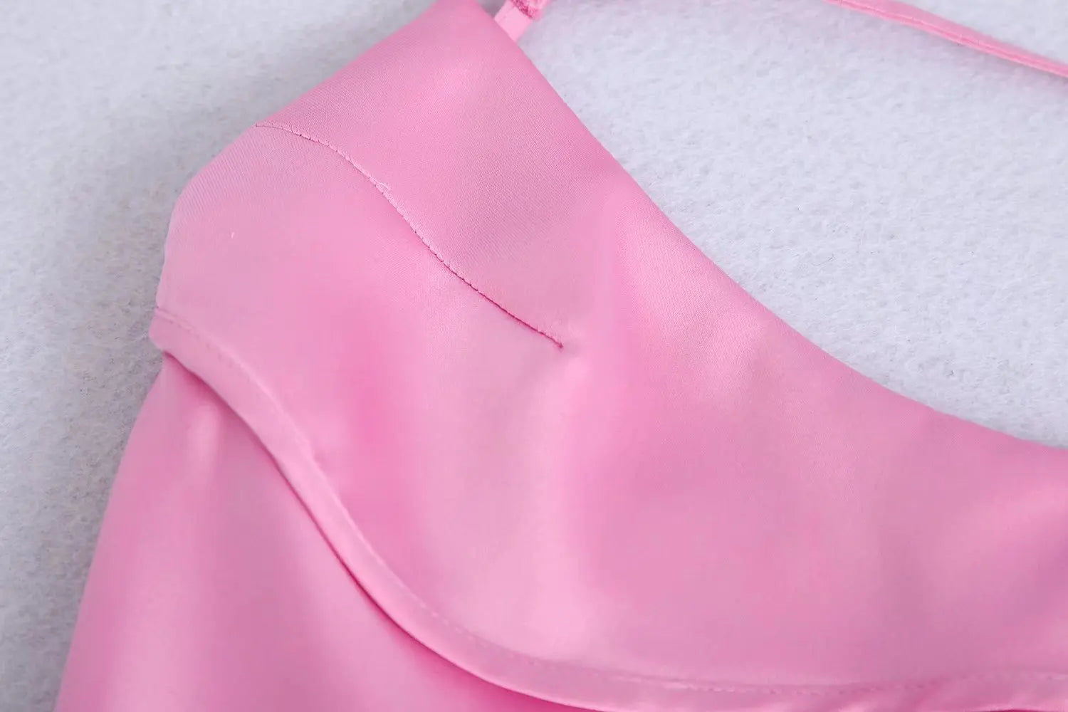 Elegant Pink Satin Cut-Out Mid-Calf Dress for Women - Image 15