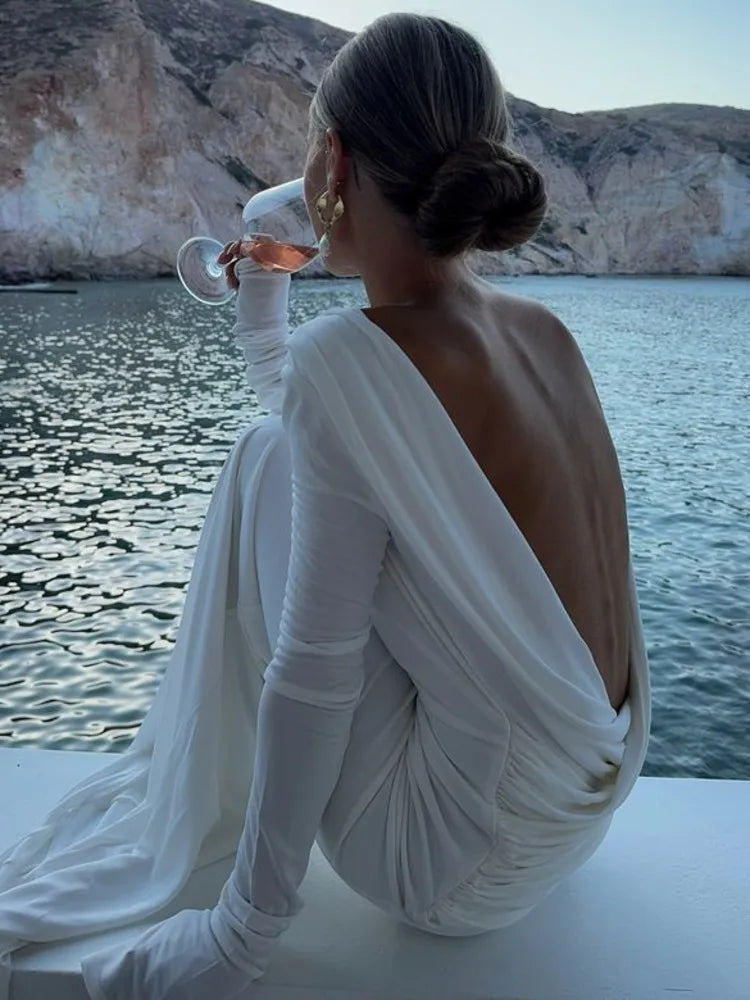 Elegant Backless Long Sleeve Bodycon Dress for Parties - Image 5