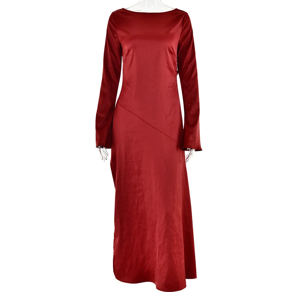 Elegant Satin Christmas Evening Dress for Women - Image 17