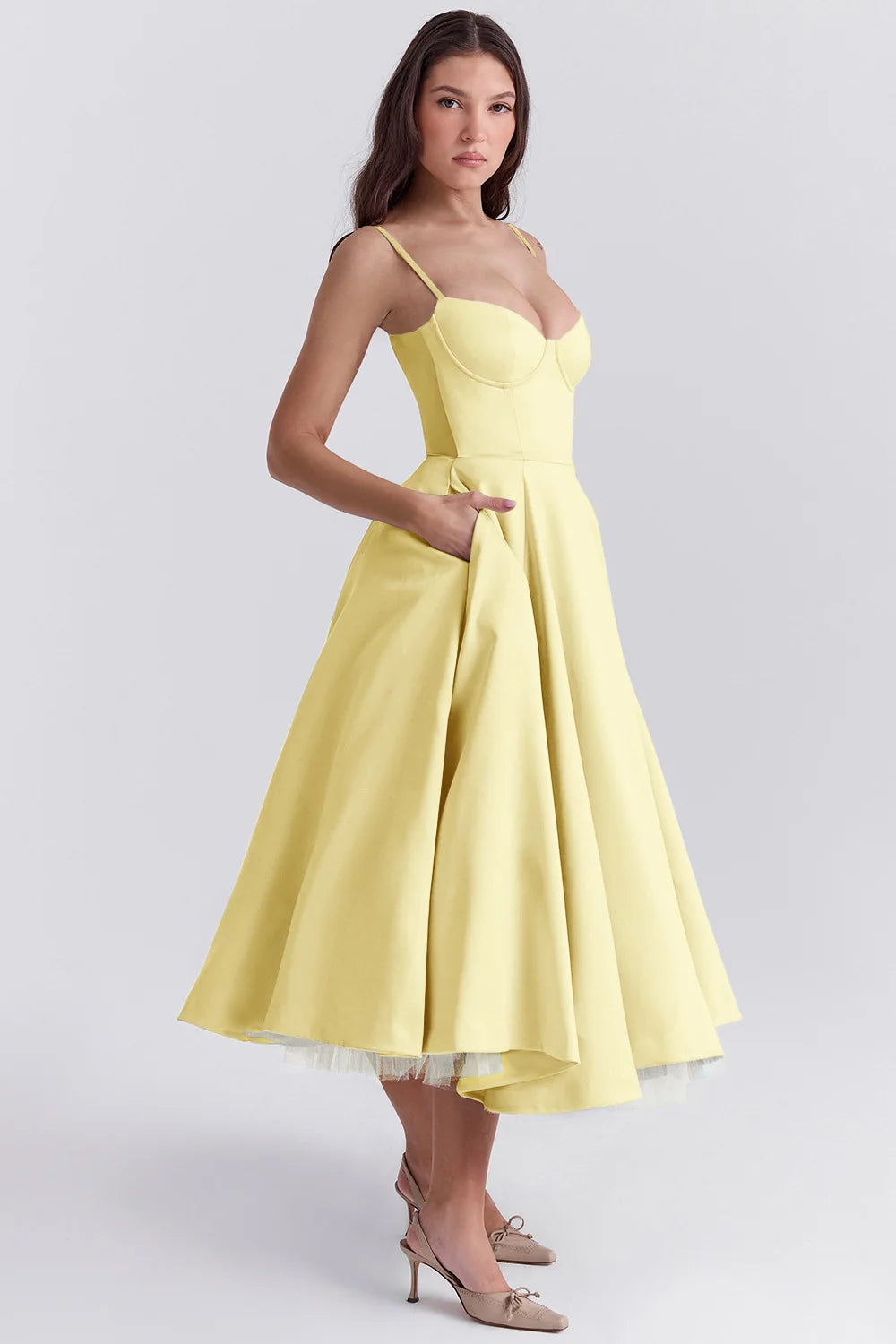 Elegant Floral Spaghetti Strap Backless Party Dress - Image 109