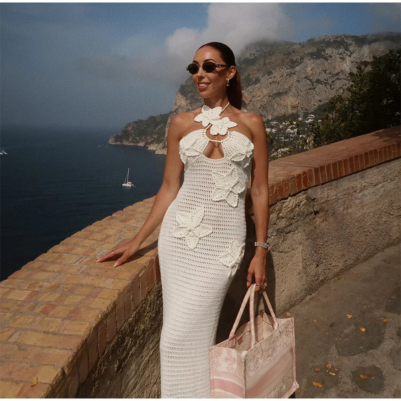 Sexy See-Through Halter Mini Beach Dress for Women - Image 18