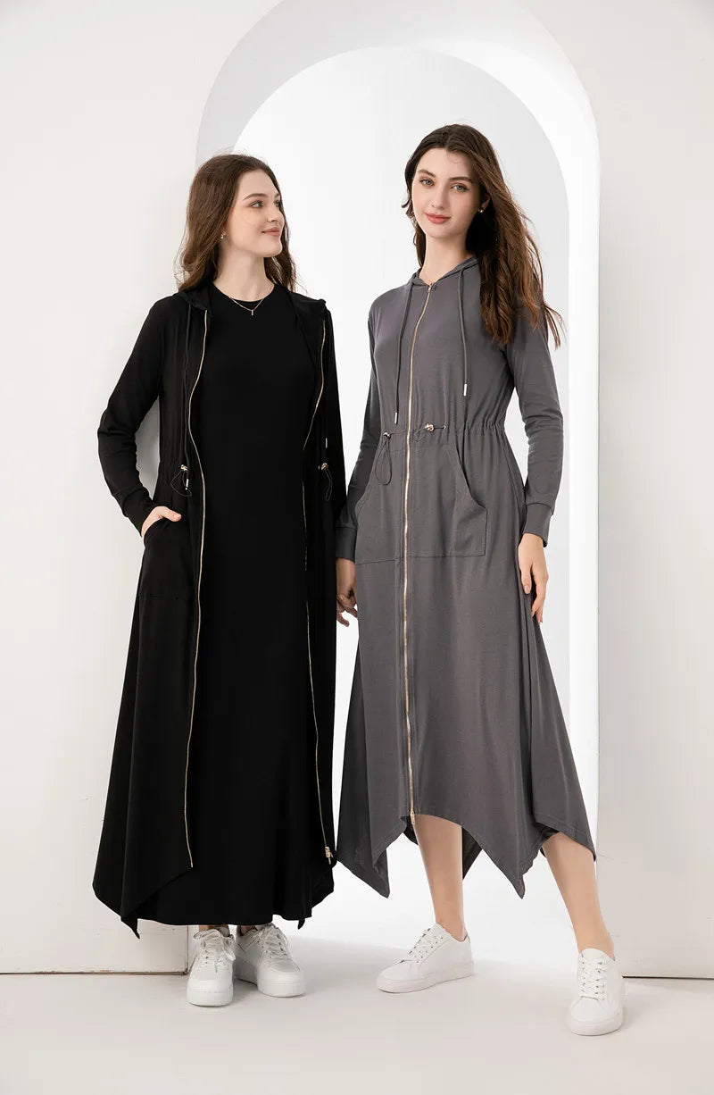Spring/Summer Women’s Loose Fit Modal Zip Dress