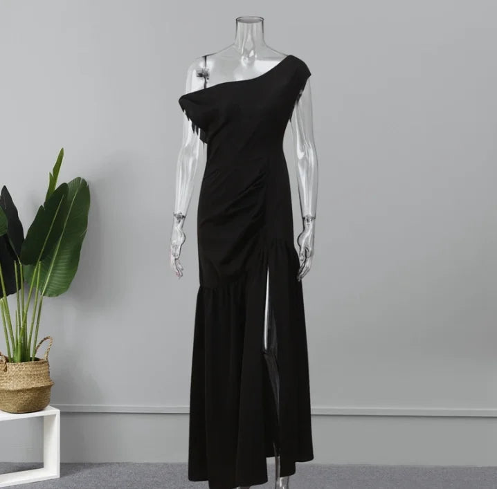 Chic Women’s Short Sleeve Split Neck Maxi Dress - Image 4