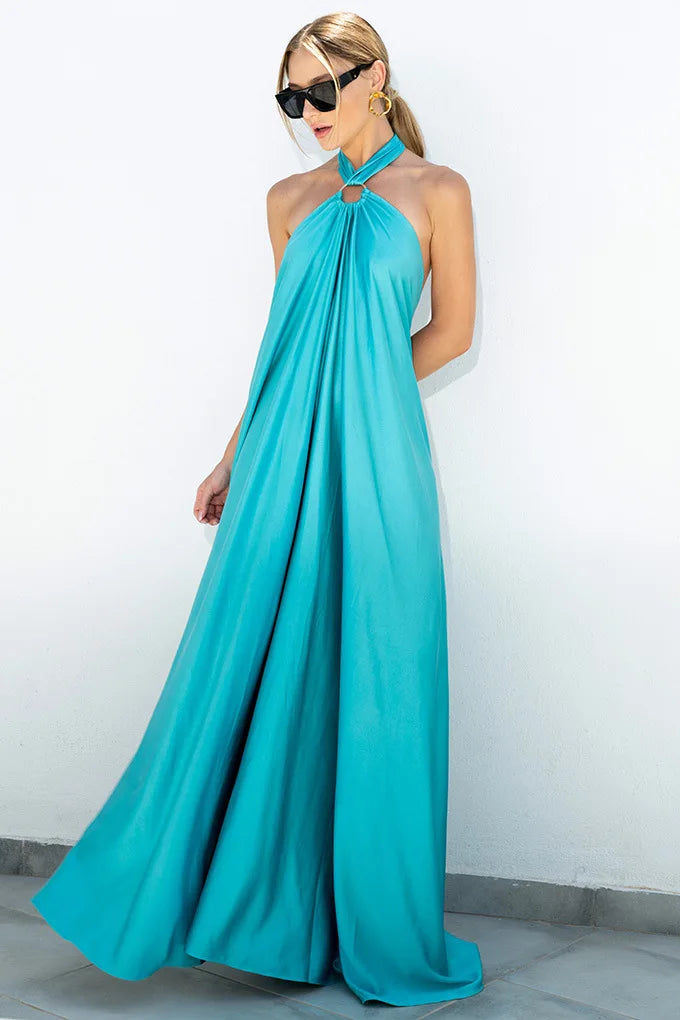 Solid Color Women's Casual Irregular Hem Dress - Image 9