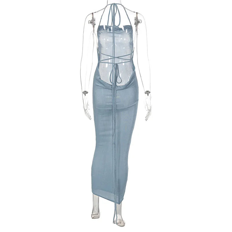 Backless Sleeveless Maxi Dress with Long Shoulder Straps - Image 24