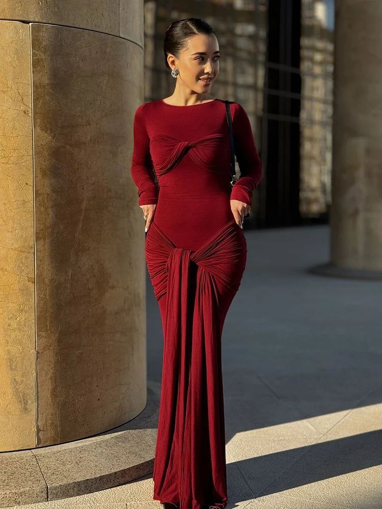 Elegant Ruched Bodycon Dress for Club Parties & Events - Image 19