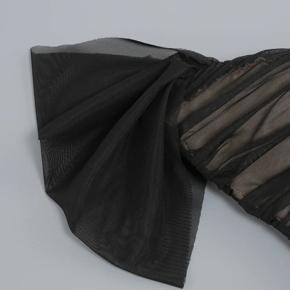 Elegant Off-Shoulder Black Bodycon Dress for Summer Parties - Image 15
