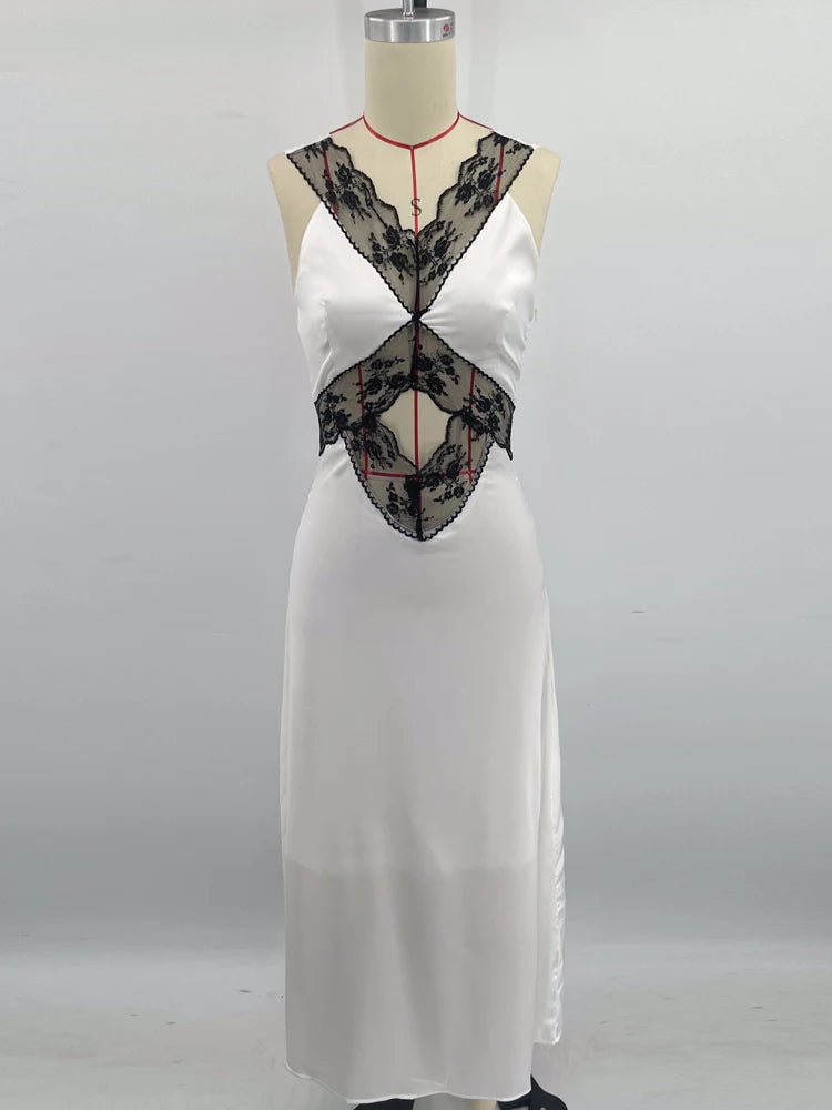 Elegant Hollow Out Backless Maxi Dress for Women - Image 11