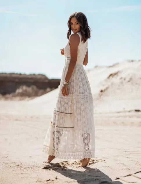 Chic Sleeveless Maxi Dress for Summer Beach Getaways - Image 4