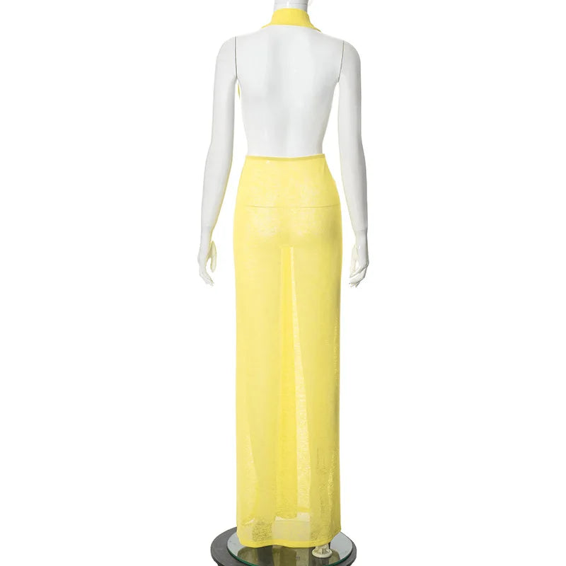 Elegant Deep V-Neck Backless Maxi Dress for Parties - Image 4