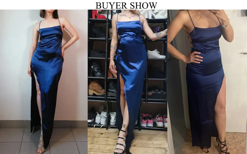 Summer Maxi Dress with Slit and Lace-Up Detail - Image 9