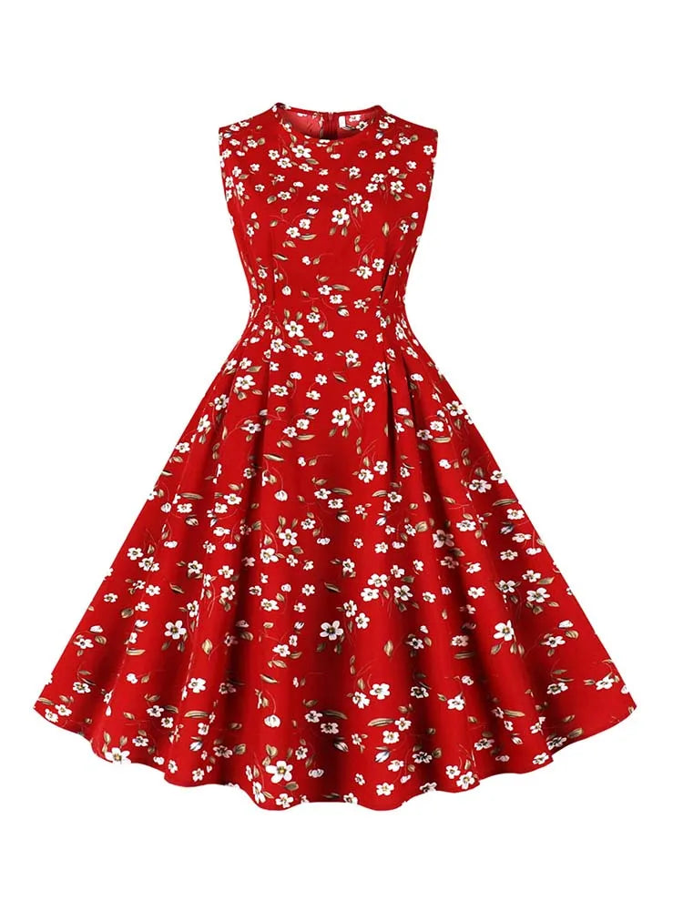 Elegant Floral Print Summer Dress for Women - Retro Vibes - Image 12