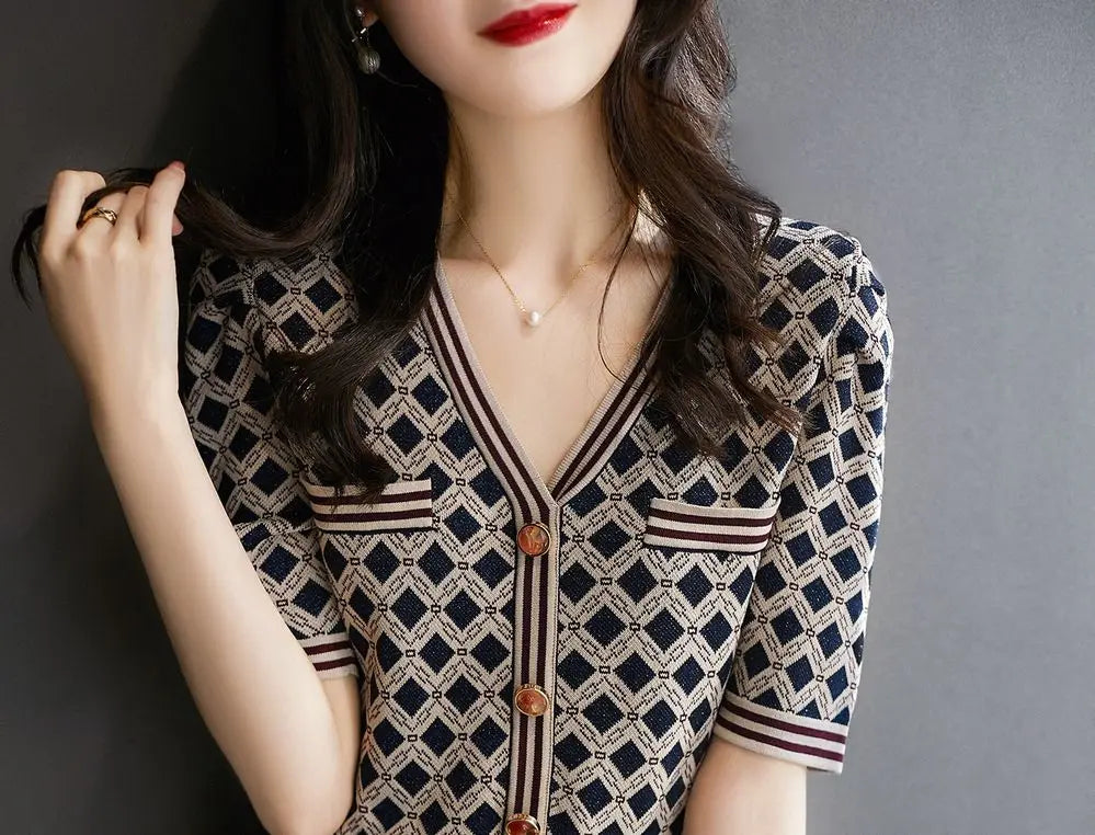 Casual Short Sleeved Knitted Sweater Dress for Women - Image 14