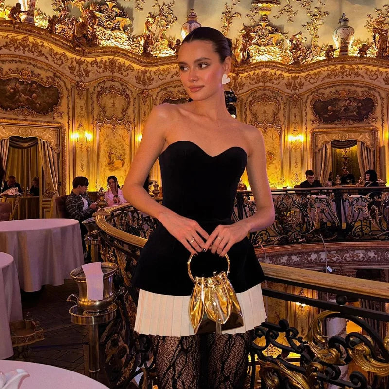 Elegant Backless Velvet Strapless Mini Dress for Parties - Image 35