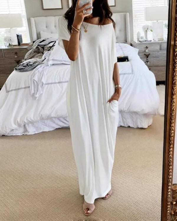 Casual Short Sleeve Dress with Pockets for Women - Image 7