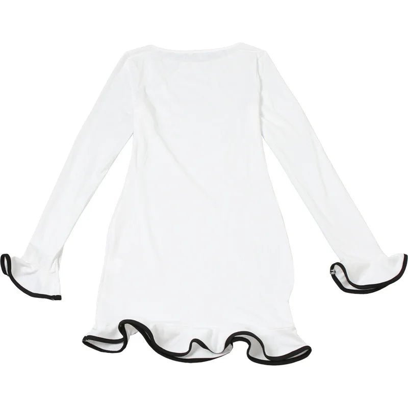 Personalized Rolled Edge Slim Fit Long Sleeve Dress - Image 43
