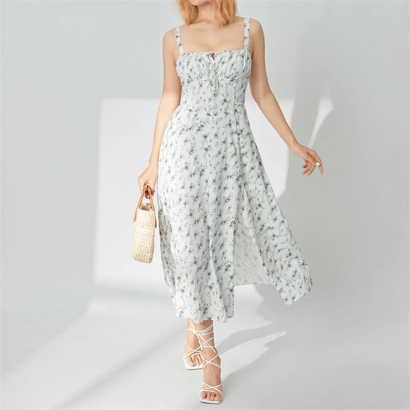 Stylish Solid Color Sleeveless Corset Summer Dress - Image 7