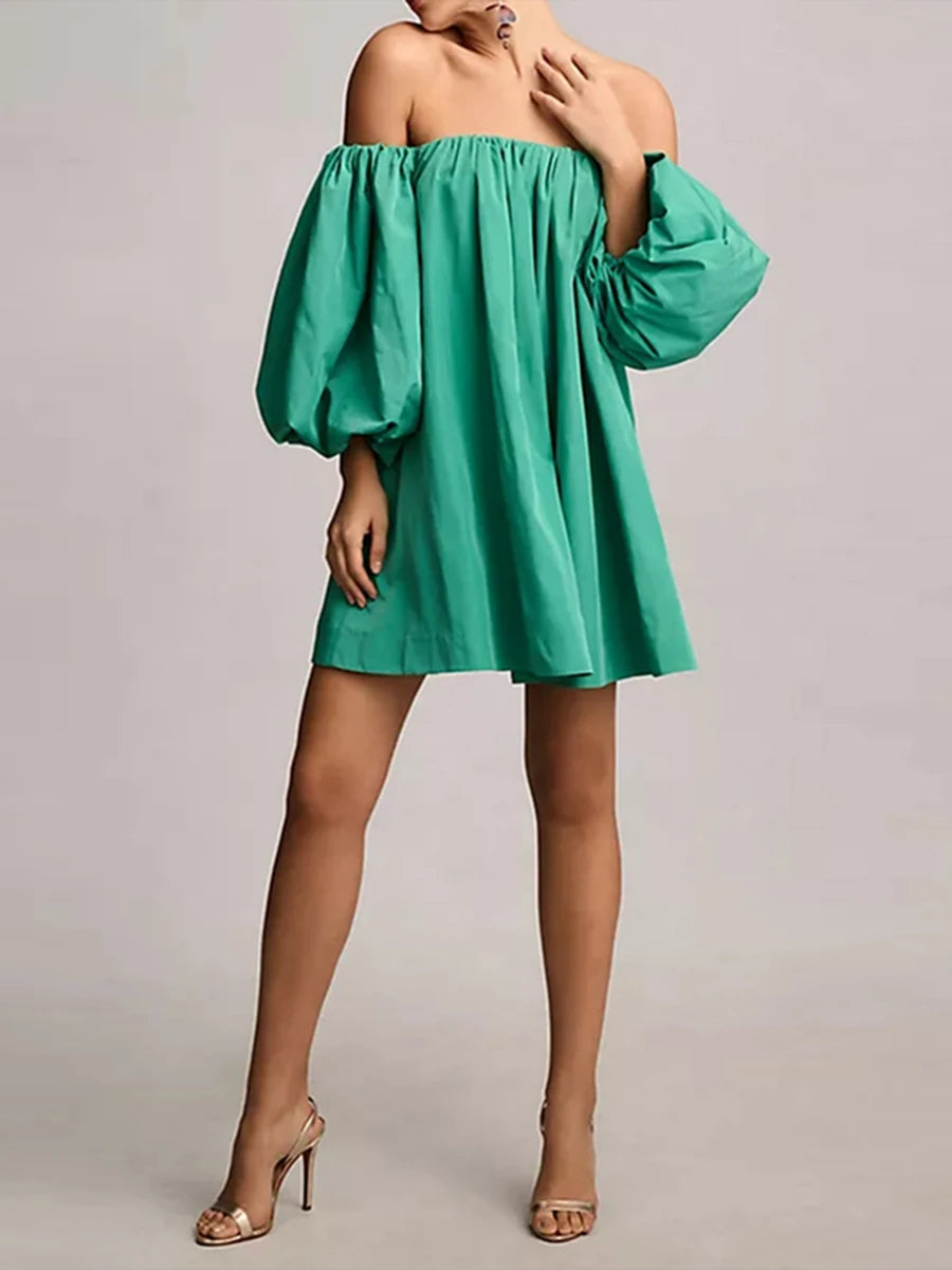 Chic Off-Shoulder Summer Mini Beach Dress for Women - Image 37