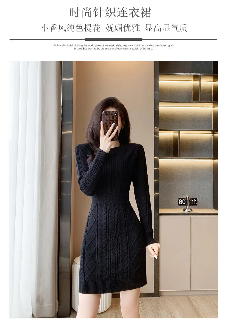 Soft Cozy Wool Knit Mini Dress for Autumn/Winter - Image 35