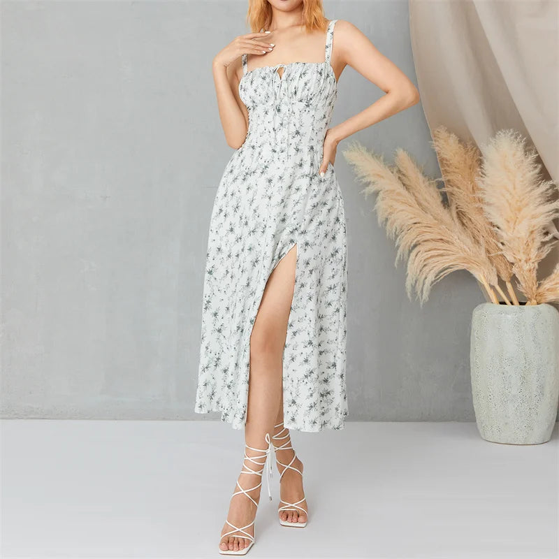 Stylish Solid Color Sleeveless Corset Summer Dress - Image 31
